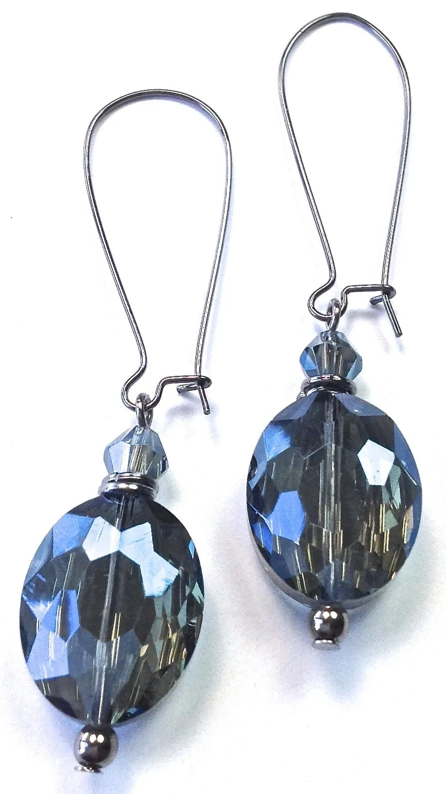 Faceted Glass Drop Earring