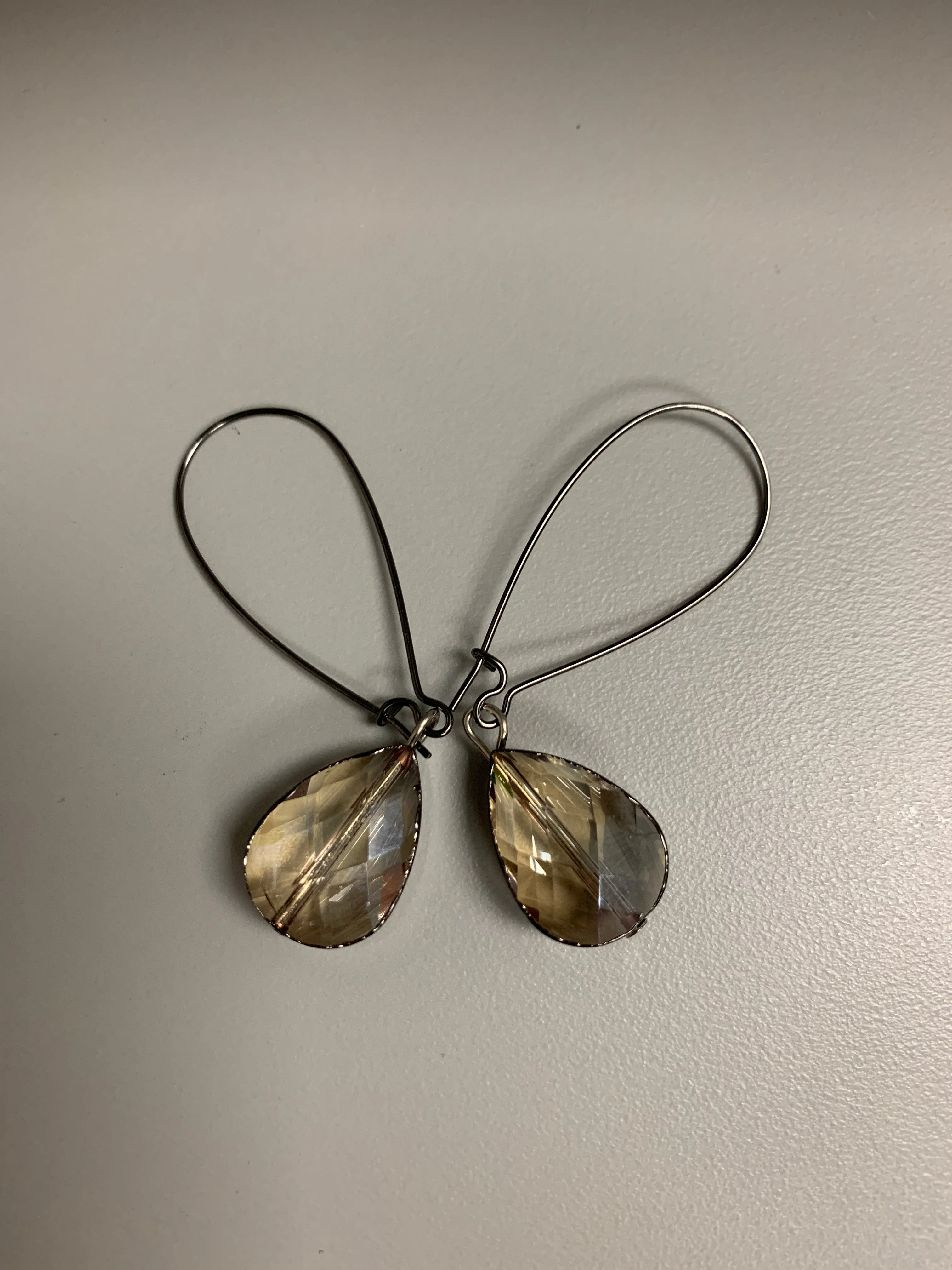 Faceted Glass Drop Earring