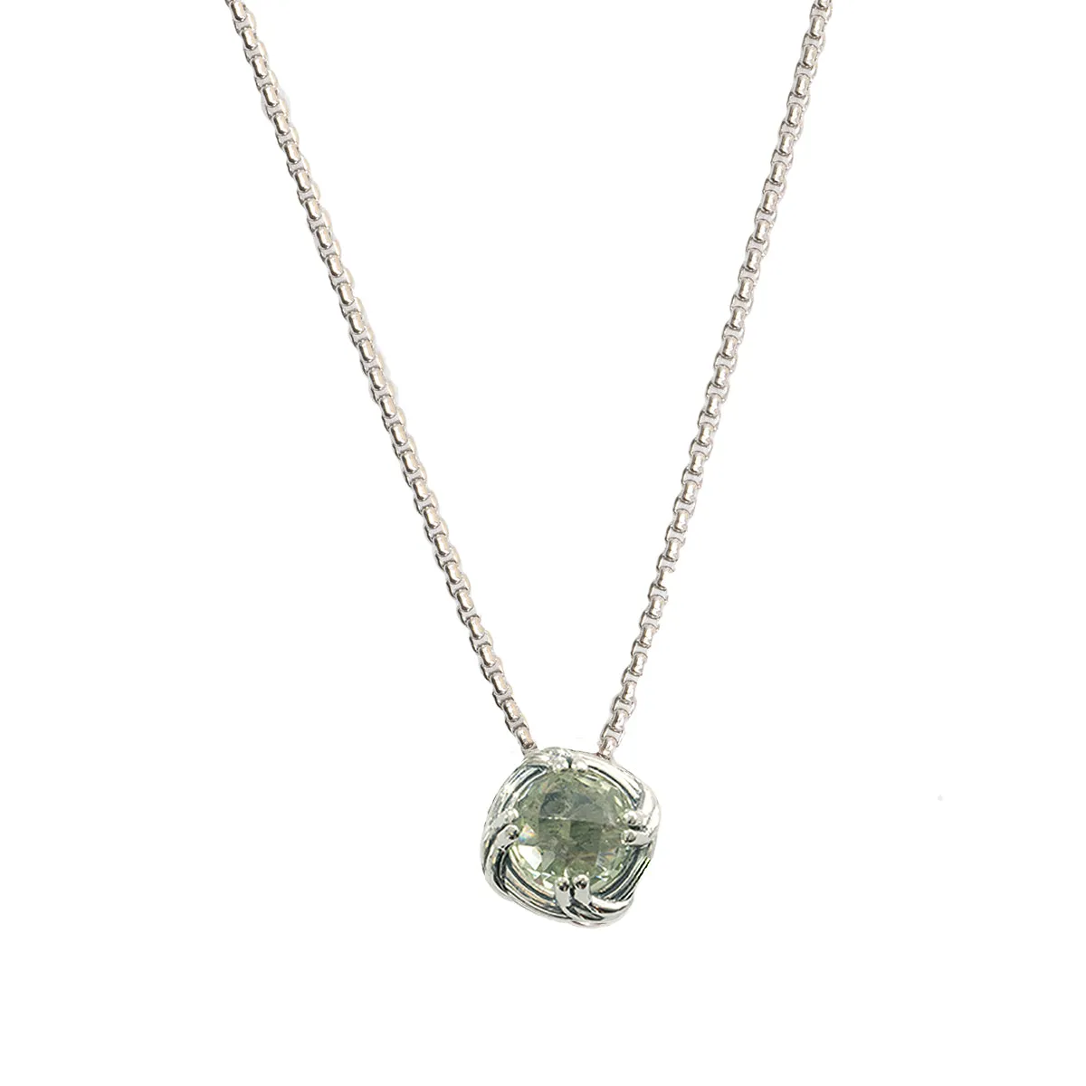Fantasies Prasiolite Necklace in sterling silver 6mm