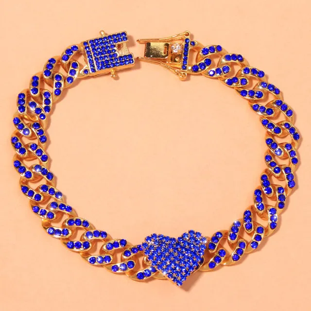 Fashion Hip Hop Crystal Heart-Shaped Anklet for Women