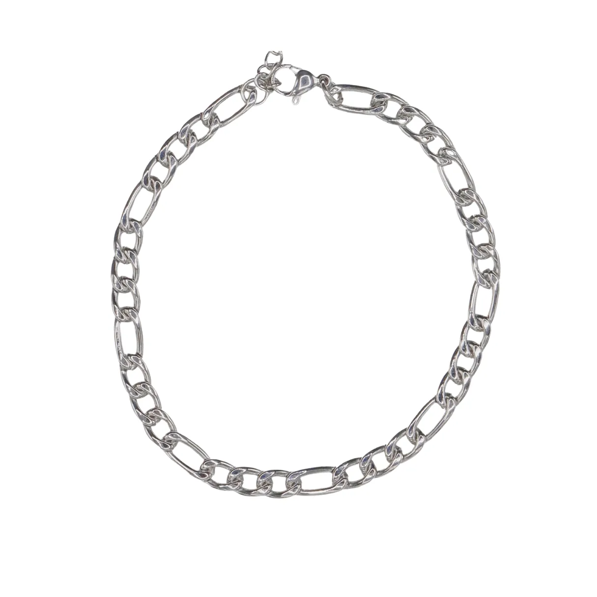 Figaro Chain Bracelet- Silver