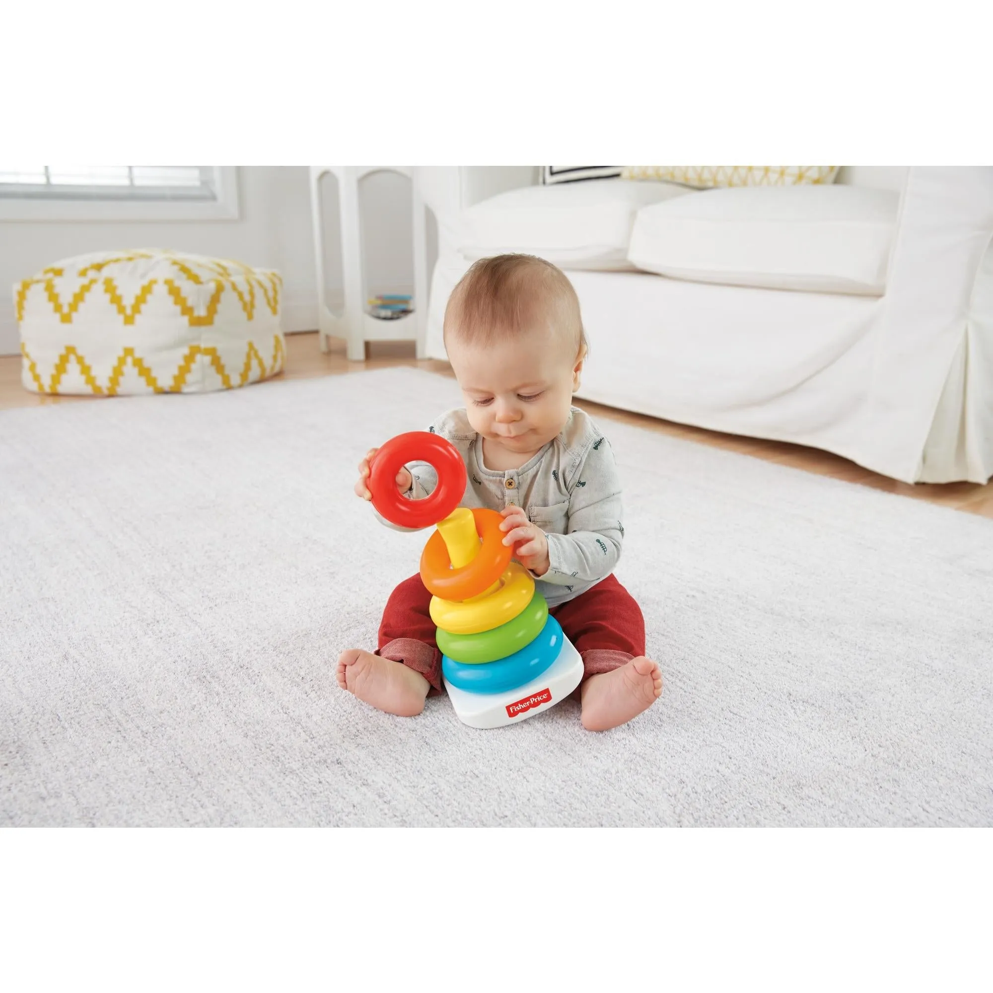 Fisher-Price Rock-a-Stack Classic with 5 Colorful Rings Multicolor