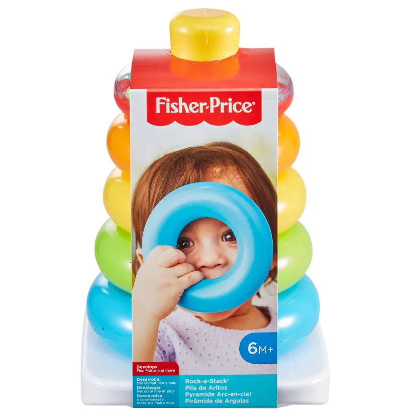 Fisher-Price Rock-a-Stack Classic with 5 Colorful Rings Multicolor