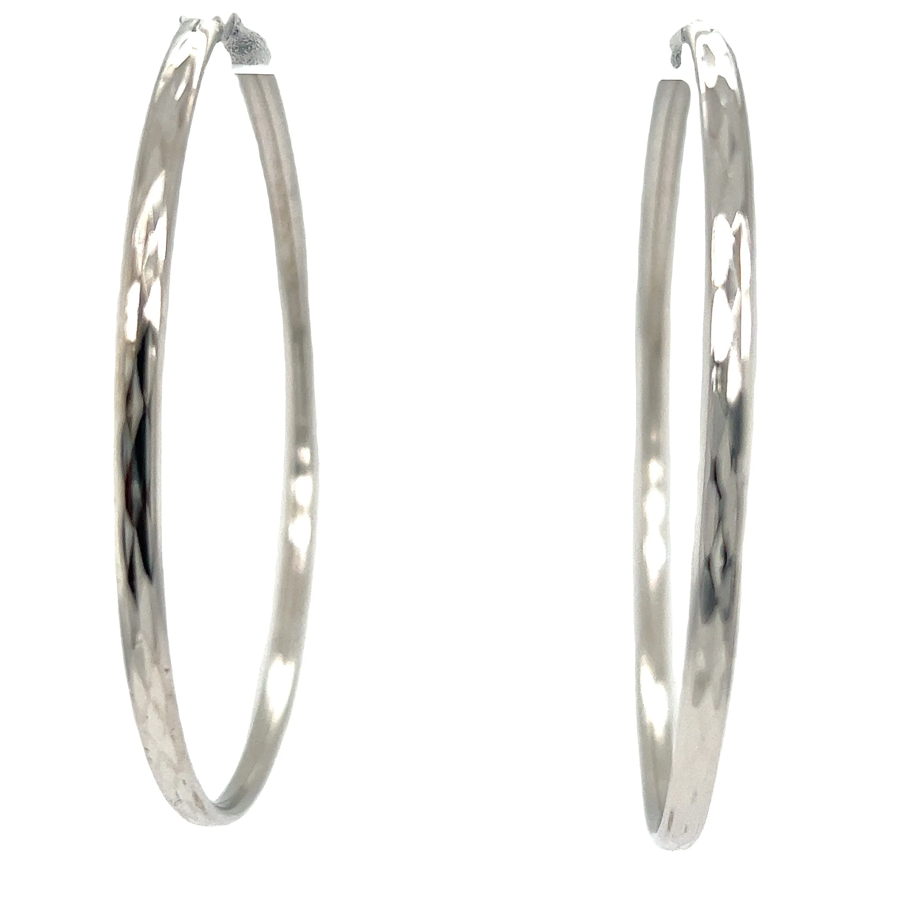 Flashy 60mm Diamond Faceted Hoops