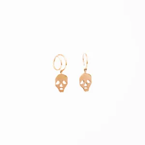 Flat Skull Earrings in Gold
