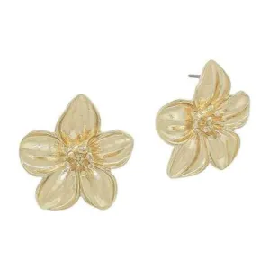 Flower Post Earrings - Gold