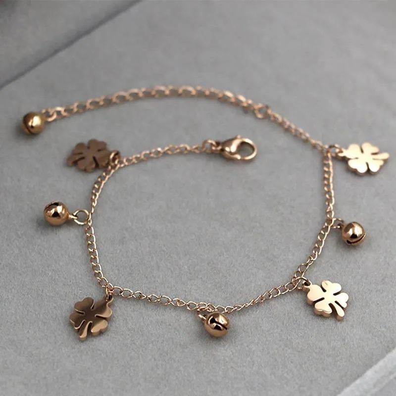 Flowers And Bell Anklets For Women Fashionable Women Jewelry Anklets