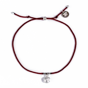 Fortune Cookie Bracelet in Burgundy/Silver