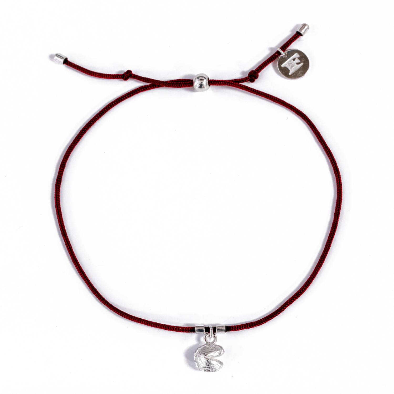 Fortune Cookie Bracelet in Burgundy/Silver