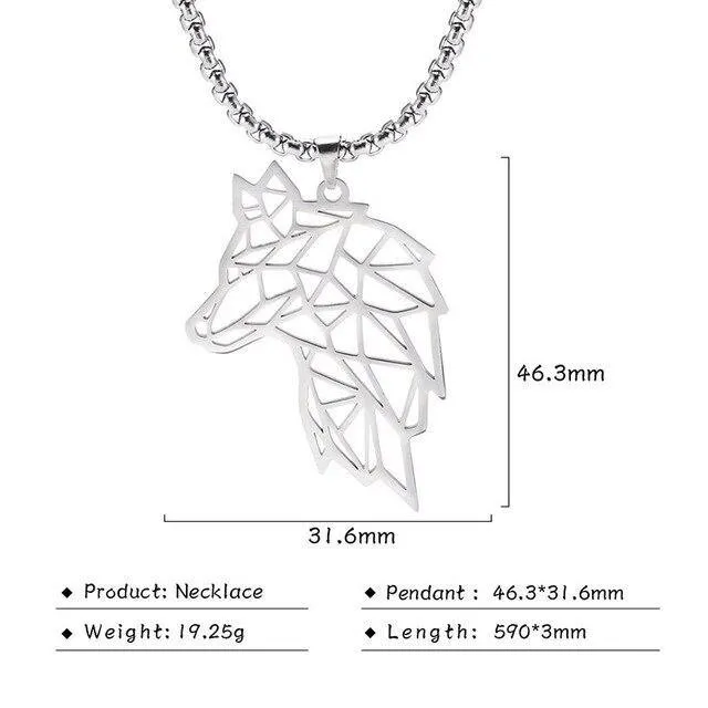 Geometric Wolf Necklaces
