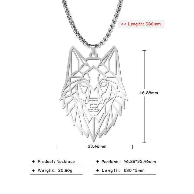 Geometric Wolf Necklaces