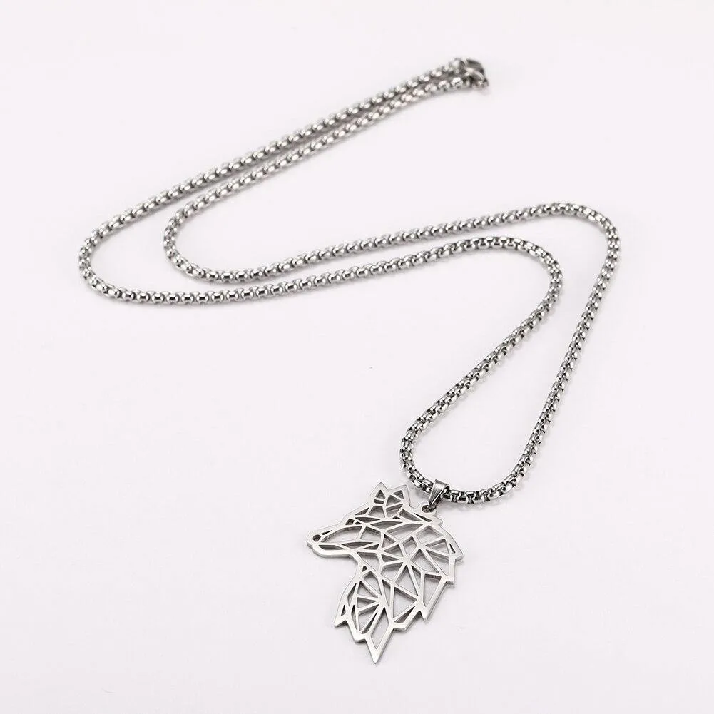Geometric Wolf Necklaces