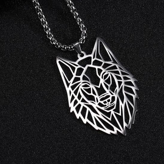Geometric Wolf Necklaces