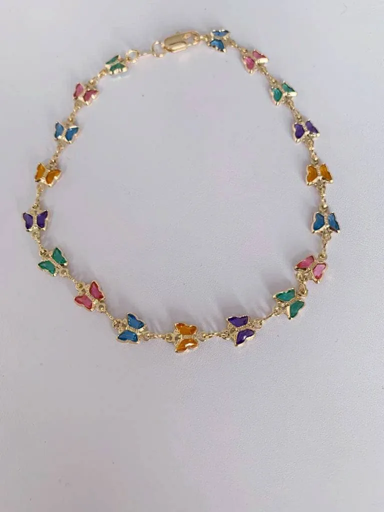 Gold Anklet Butterfly, 18 K Gold Filled Butterfly Anklet, Gold Anklet , Lucky Anklet, Gold Anklet , butterfly bracelet