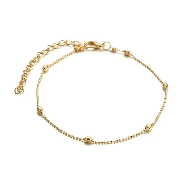 Golden Heart Beach Anklet Chain - Summer Fashion Statement Piece
