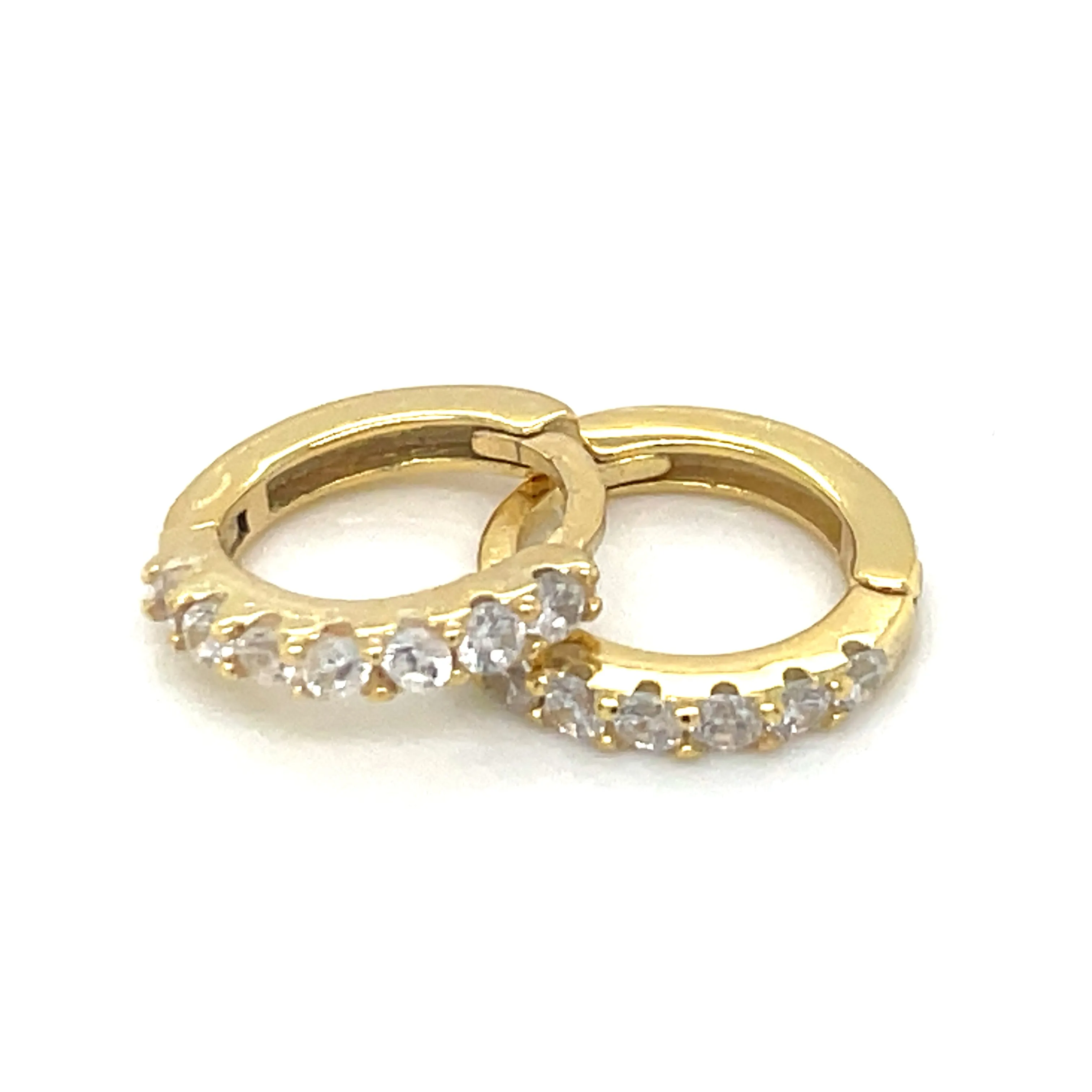Golden Mini Cz Set Hoops