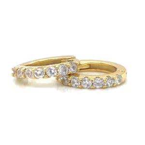 Golden Mini Cz Set Hoops