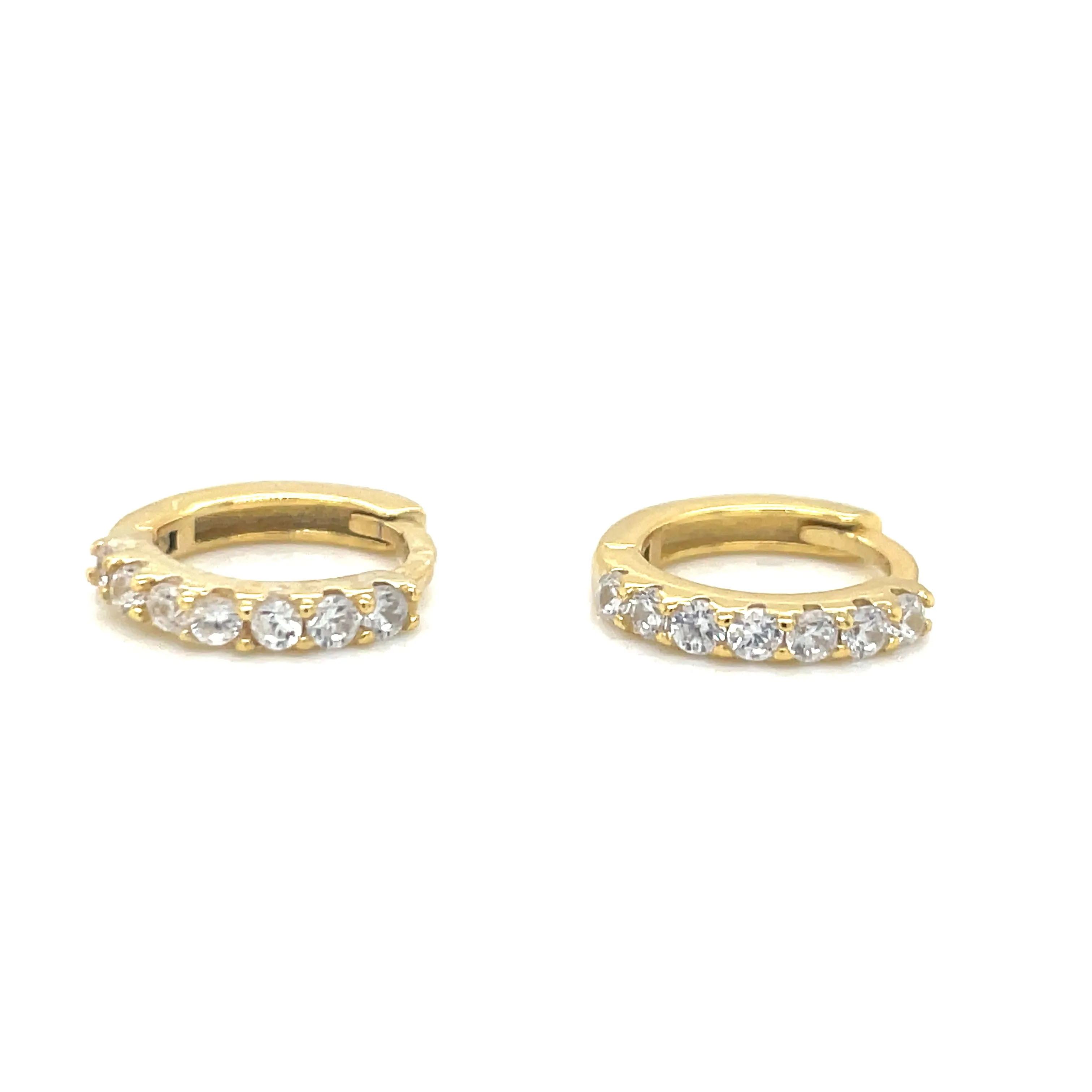 Golden Mini Cz Set Hoops