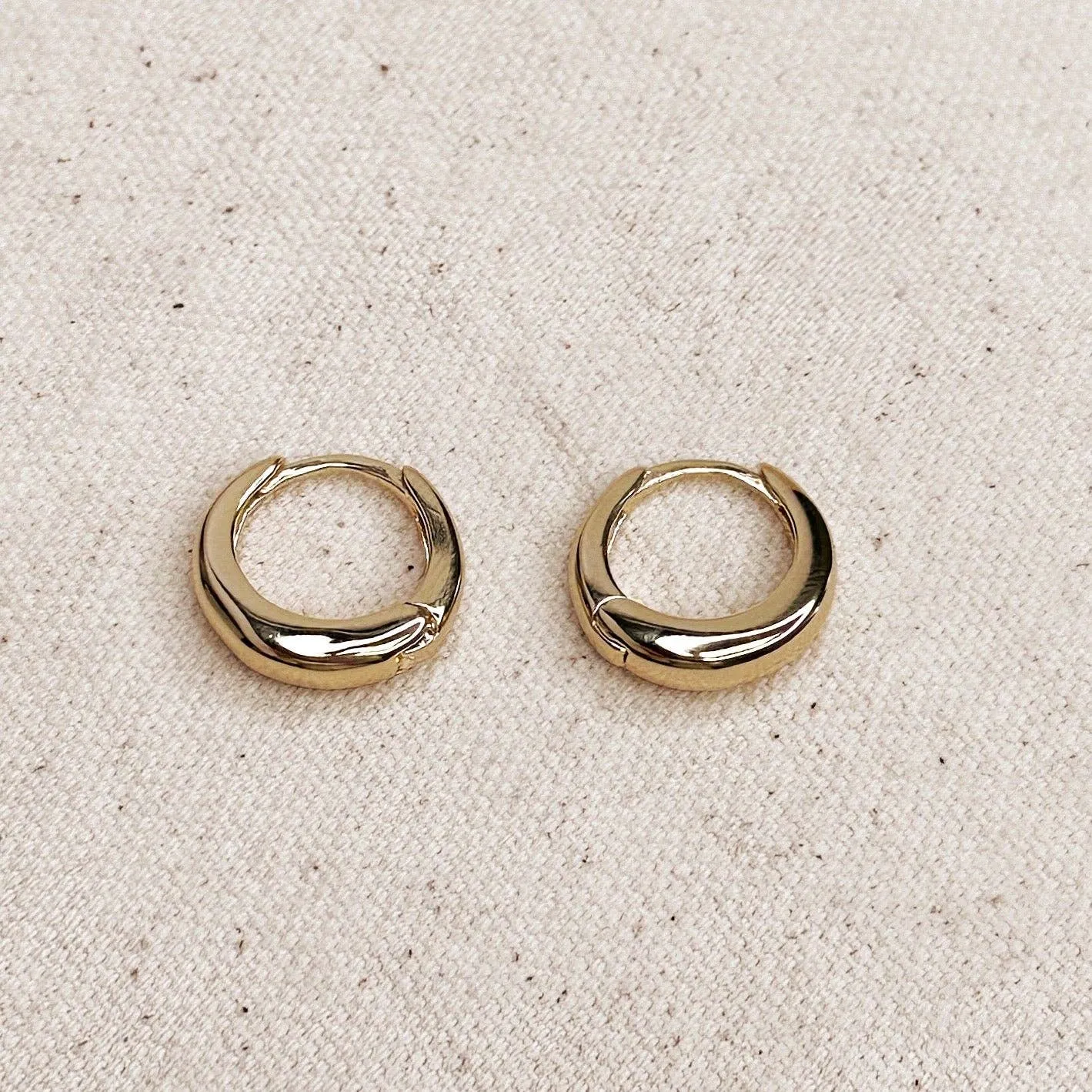 GoldFi - 18k Gold Filled British Closure Artisan Clicker Hoop Earrings