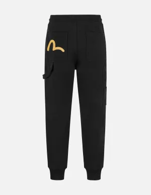 Hanafuda Kamon Embroidery Loose Fit Sweatpants