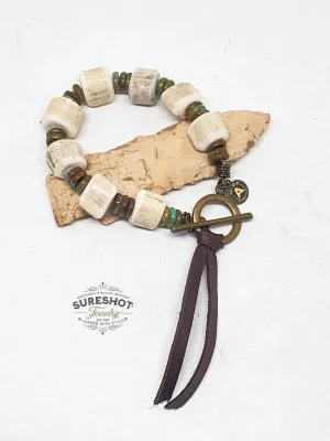 Handcrafted Antler Bead Toggle Bracelet
