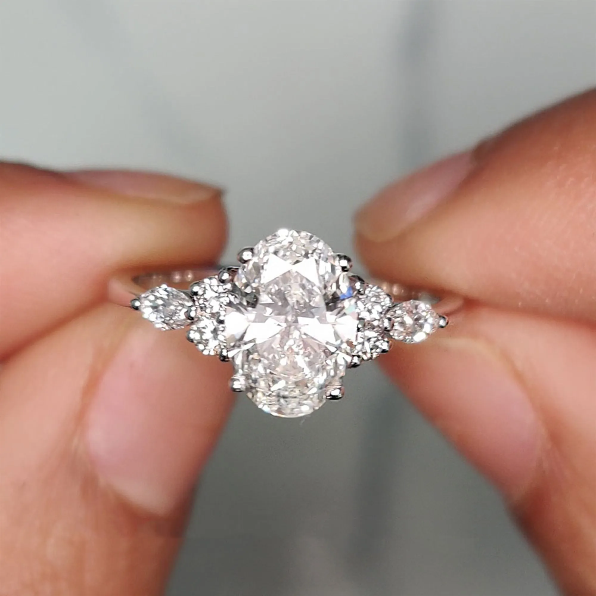 IGI Certified 1/2 - 5 Carat Lab Grown Diamond Petite Women Engagement Ring 14K Gold