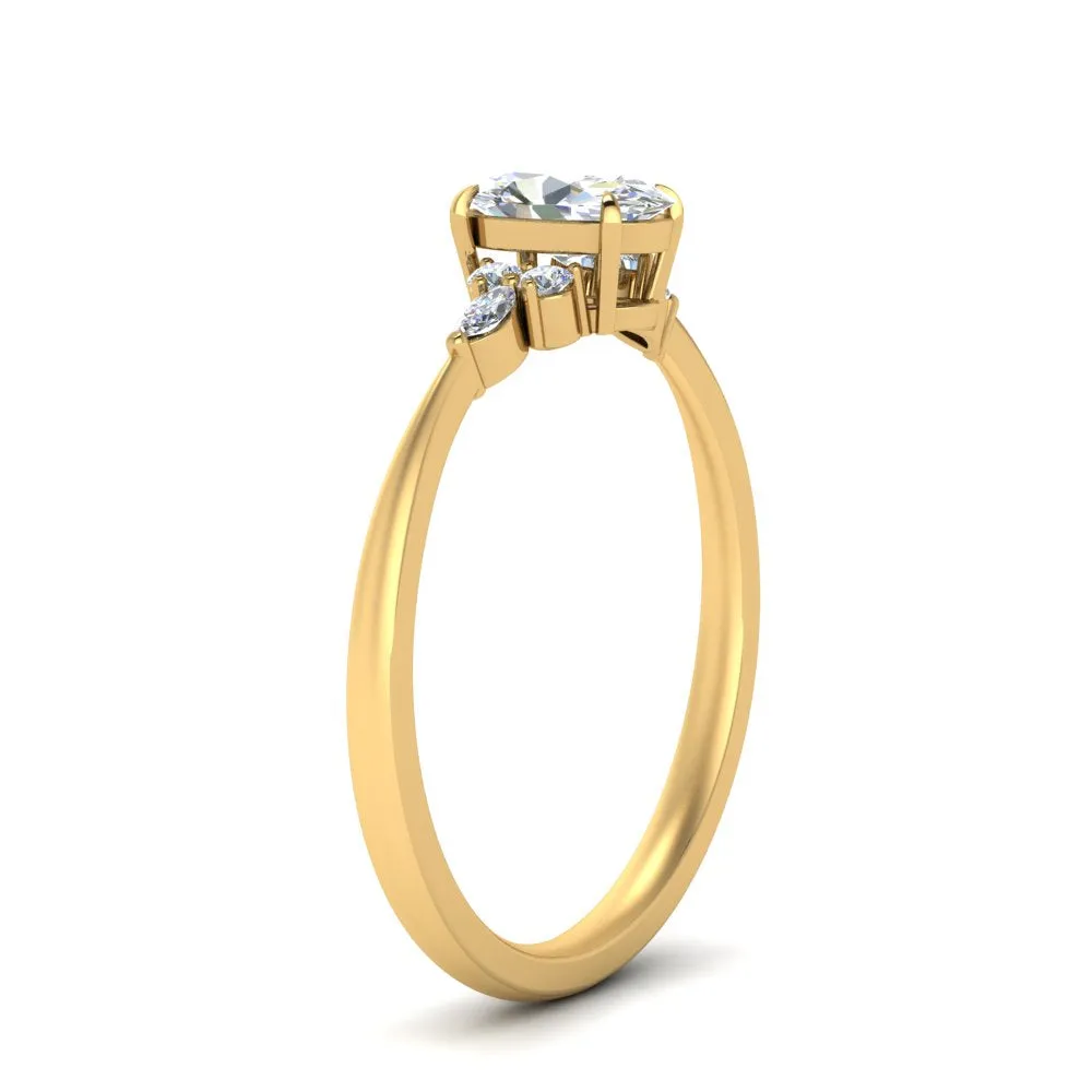 IGI Certified 1/2 - 5 Carat Lab Grown Diamond Petite Women Engagement Ring 14K Gold