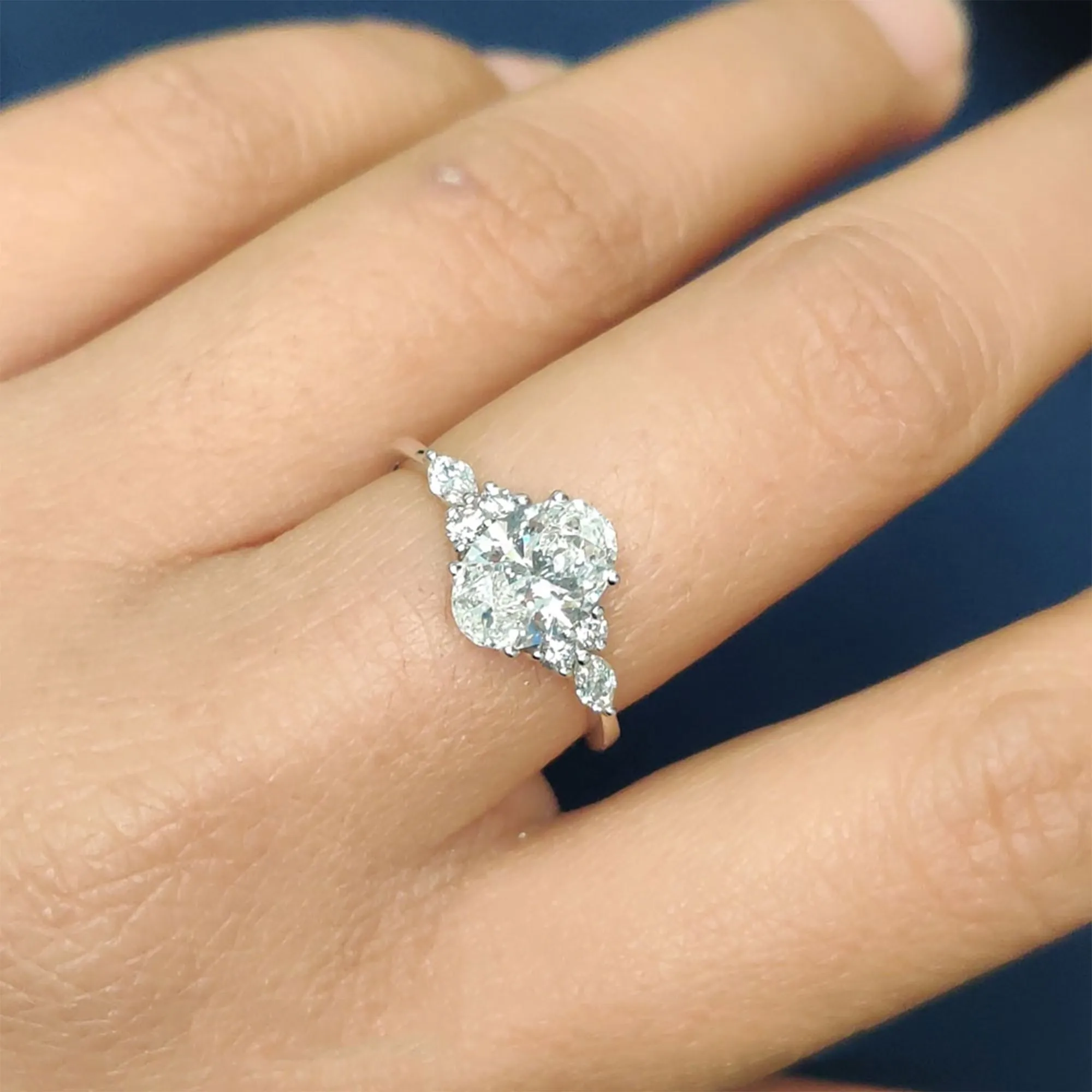 IGI Certified 1/2 - 5 Carat Lab Grown Diamond Petite Women Engagement Ring 14K Gold