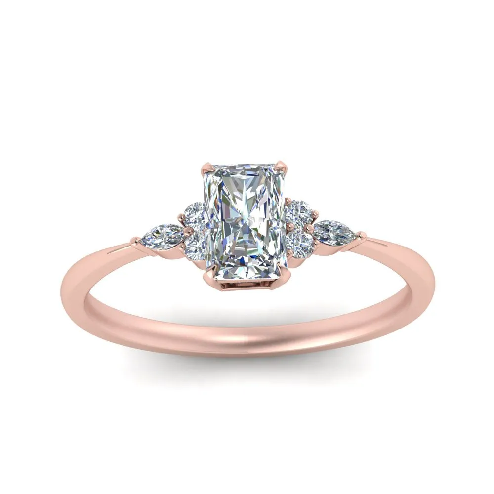 IGI Certified 1/2 - 5 Carat Lab Grown Diamond Petite Women Engagement Ring 14K Gold