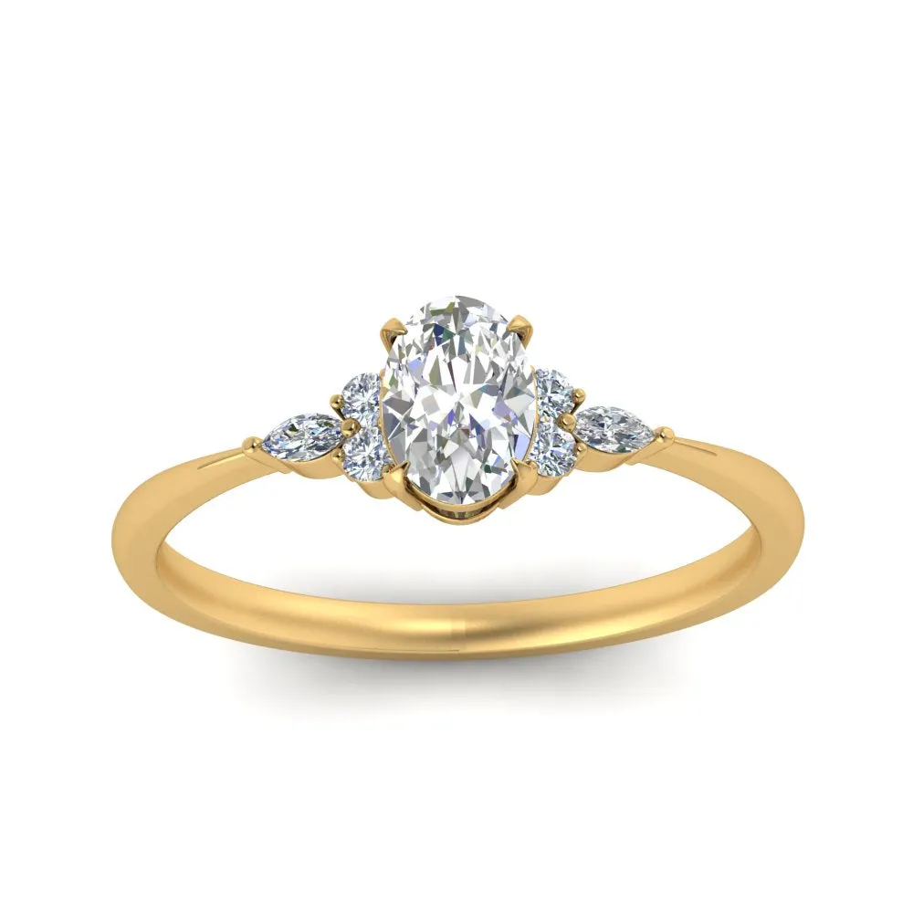 IGI Certified 1/2 - 5 Carat Lab Grown Diamond Petite Women Engagement Ring 14K Gold