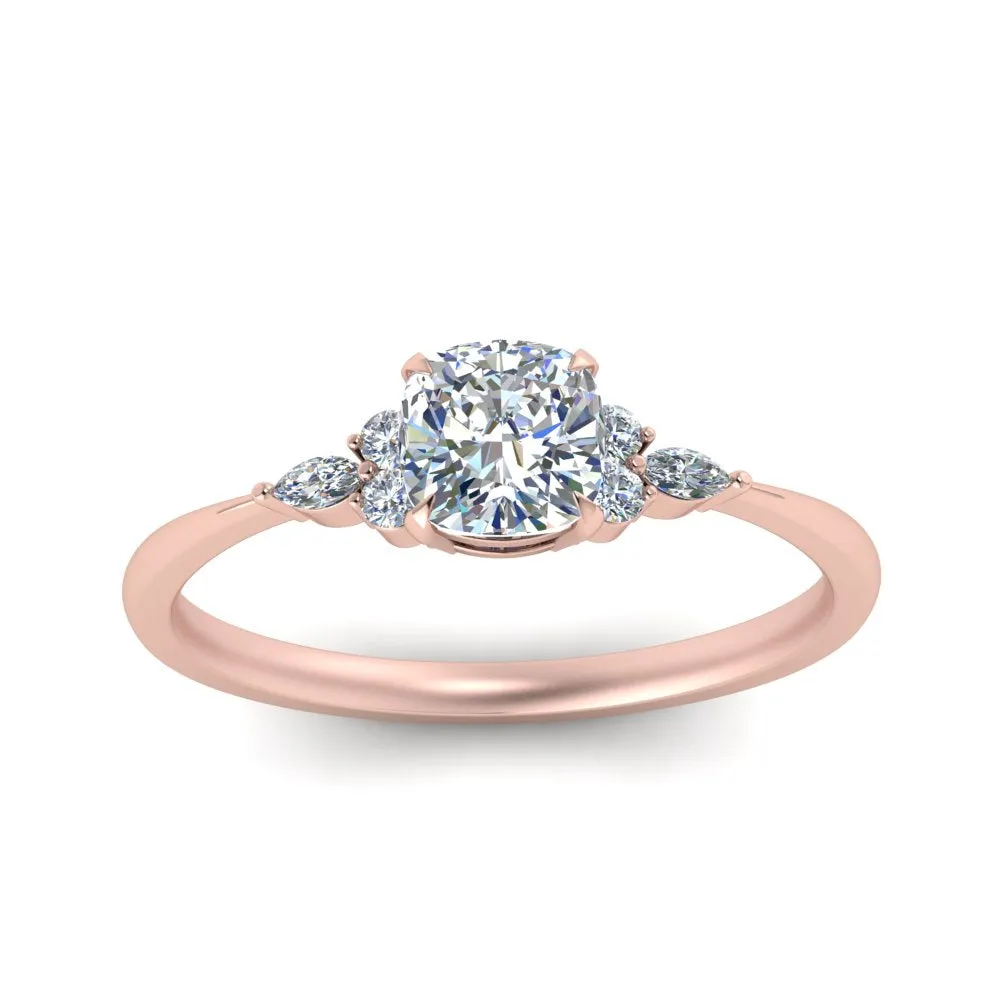 IGI Certified 1/2 - 5 Carat Lab Grown Diamond Petite Women Engagement Ring 14K Gold
