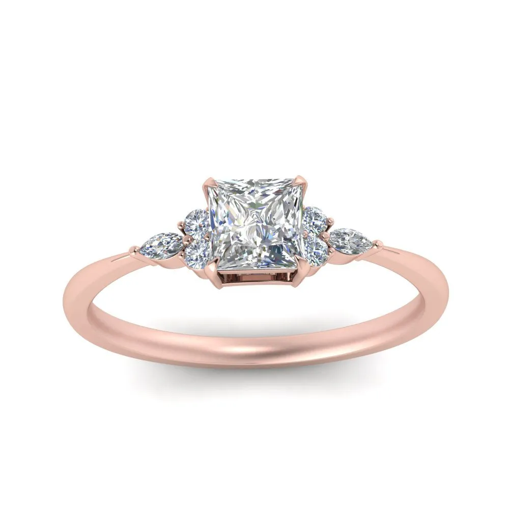IGI Certified 1/2 - 5 Carat Lab Grown Diamond Petite Women Engagement Ring 14K Gold