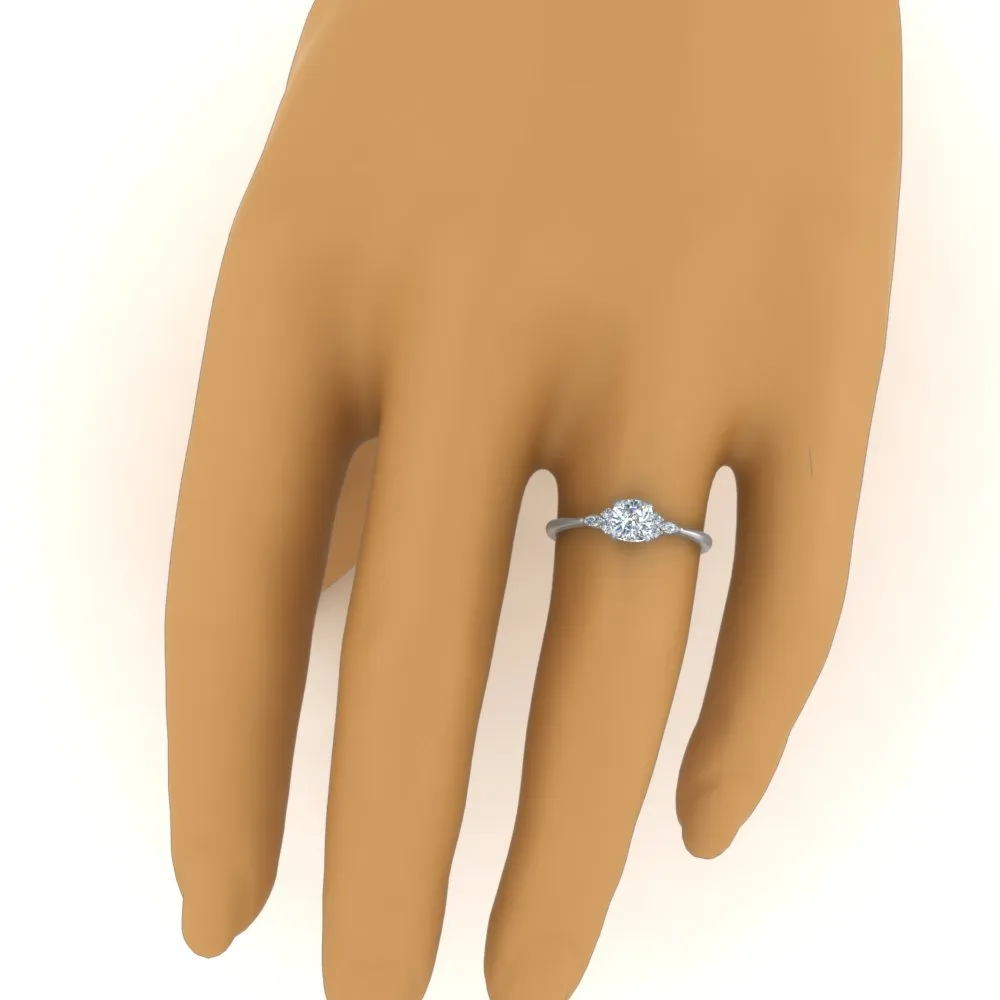 IGI Certified 1/2 - 5 Carat Lab Grown Diamond Petite Women Engagement Ring 14K Gold