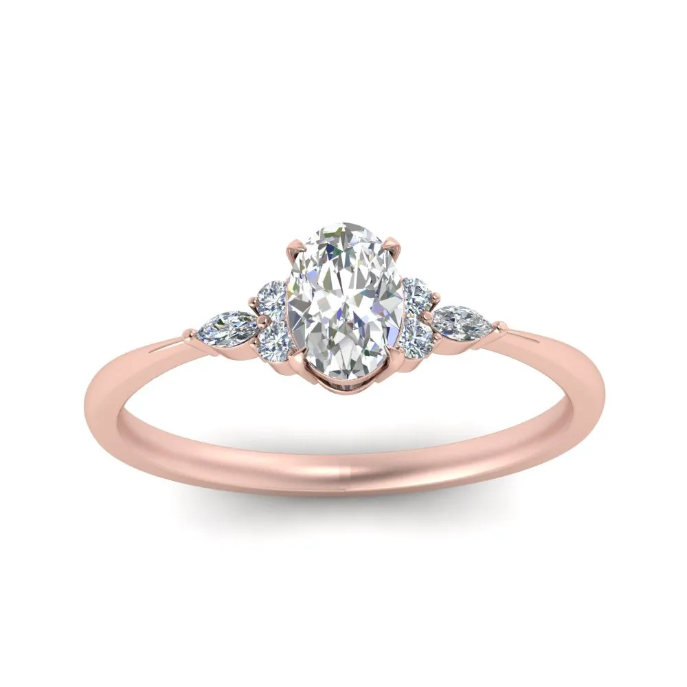 IGI Certified 1/2 - 5 Carat Lab Grown Diamond Petite Women Engagement Ring 14K Gold