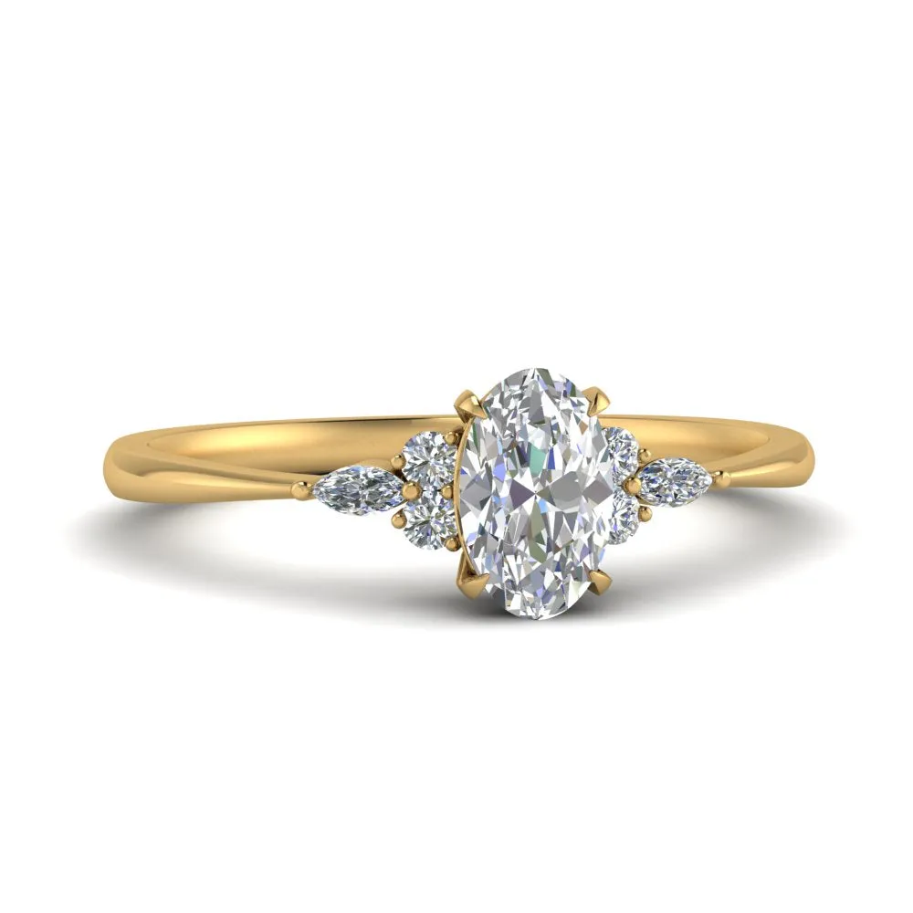 IGI Certified 1/2 - 5 Carat Lab Grown Diamond Petite Women Engagement Ring 14K Gold