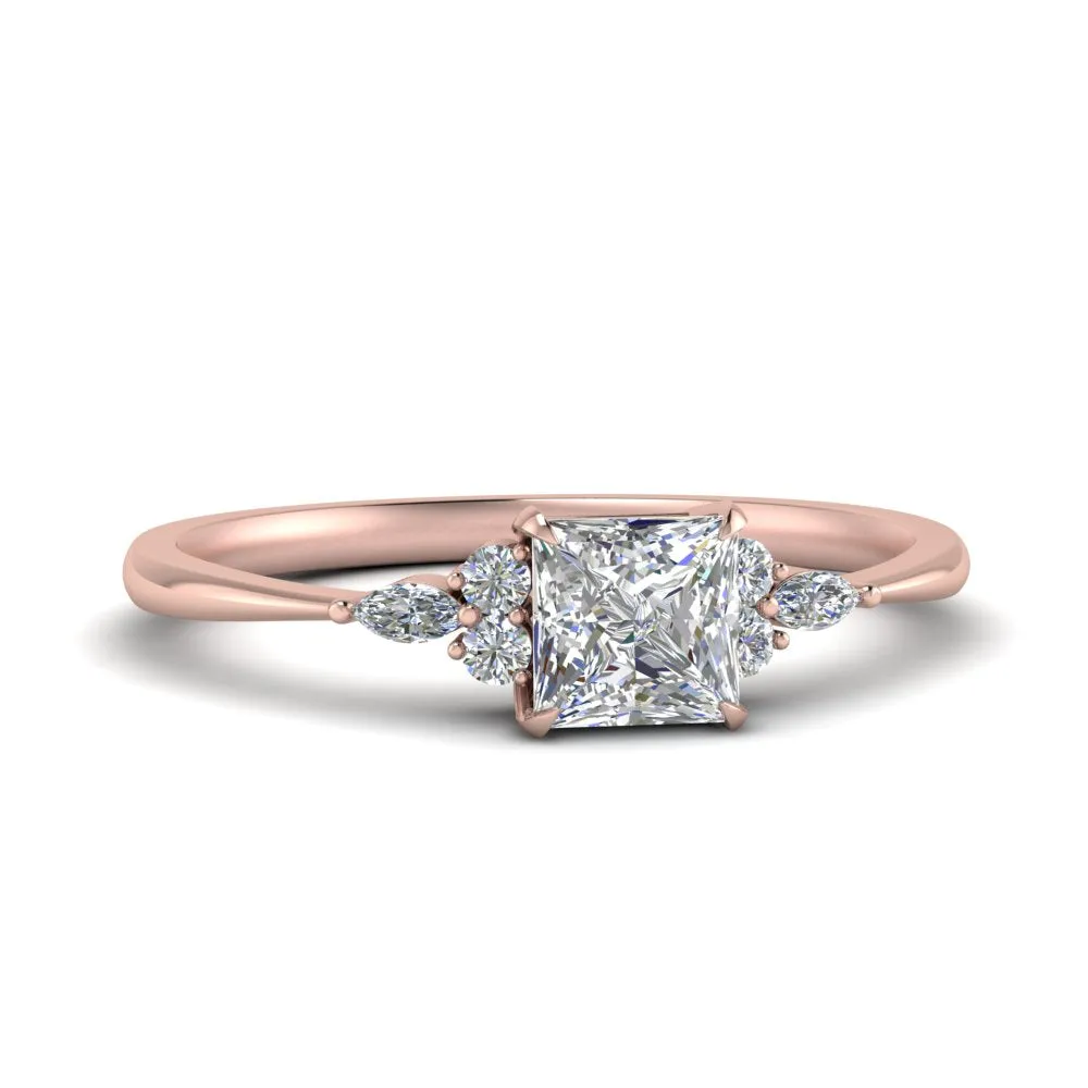 IGI Certified 1/2 - 5 Carat Lab Grown Diamond Petite Women Engagement Ring 14K Gold