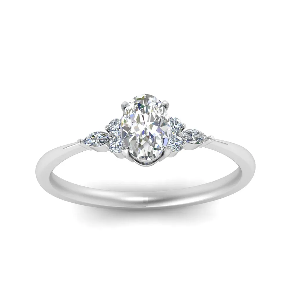 IGI Certified 1/2 - 5 Carat Lab Grown Diamond Petite Women Engagement Ring 14K Gold