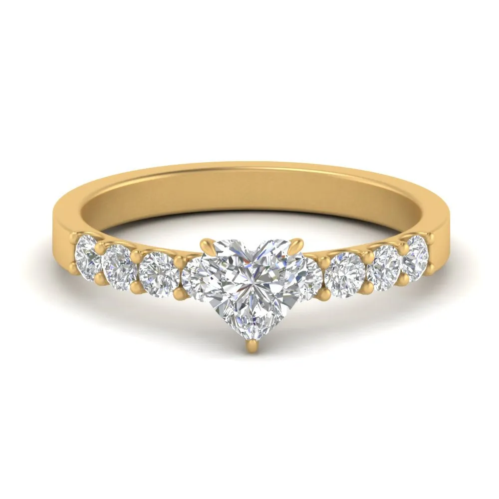 IGI Certified 1/2 - 5 Carat Lab Grown Diamond Solitaire With Accent Engagement Ring 14K Gold