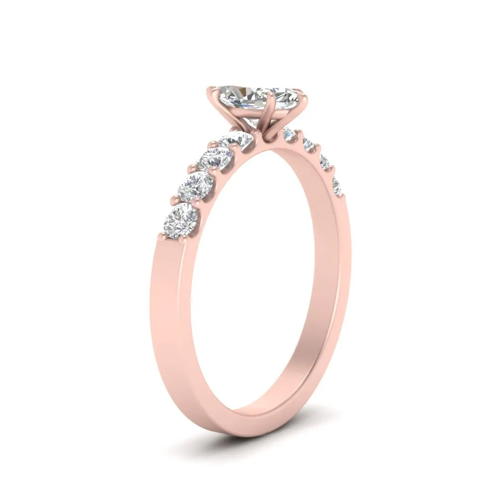 IGI Certified 1/2 - 5 Carat Lab Grown Diamond Solitaire With Accent Engagement Ring 14K Gold