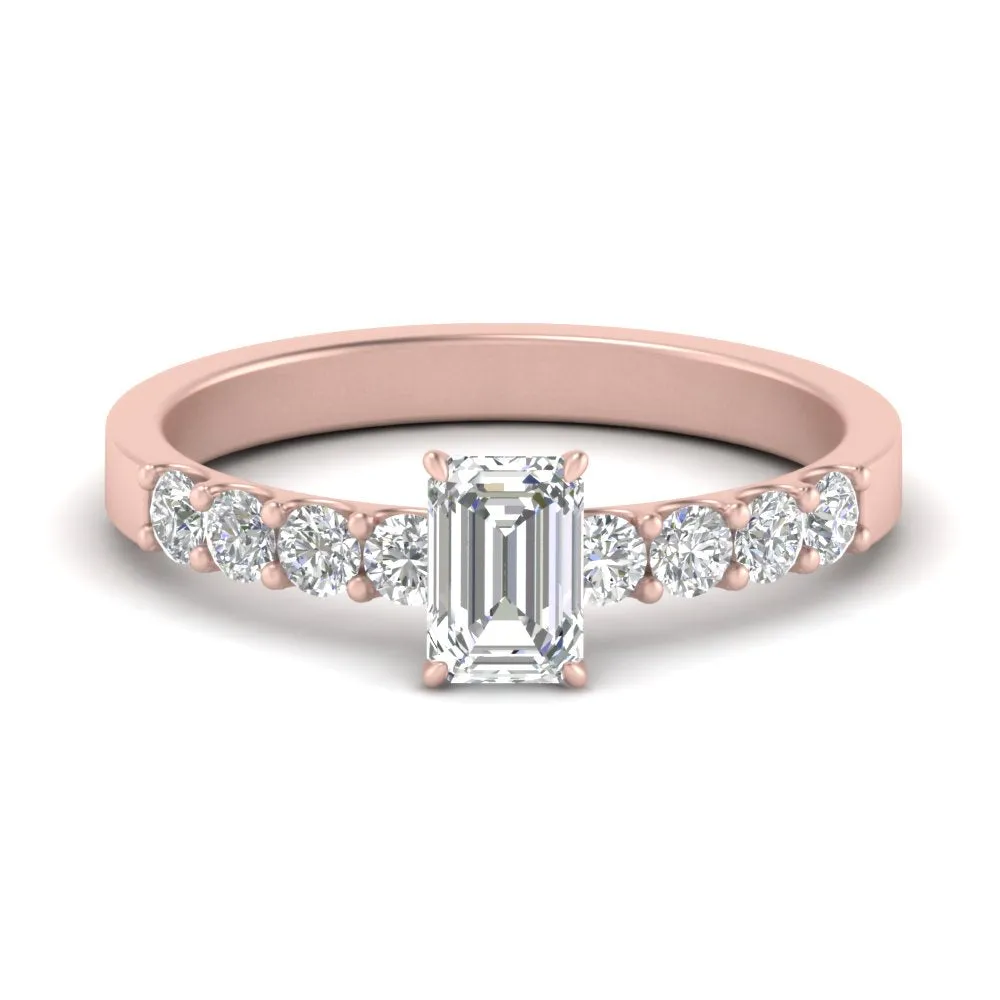 IGI Certified 1/2 - 5 Carat Lab Grown Diamond Solitaire With Accent Engagement Ring 14K Gold
