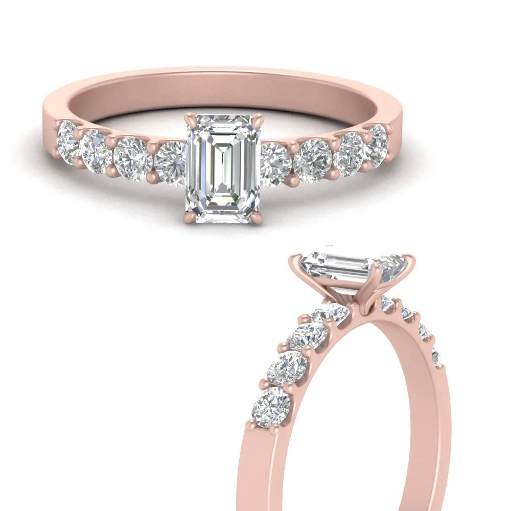 IGI Certified 1/2 - 5 Carat Lab Grown Diamond Solitaire With Accent Engagement Ring 14K Gold