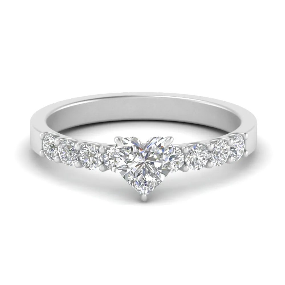 IGI Certified 1/2 - 5 Carat Lab Grown Diamond Solitaire With Accent Engagement Ring 14K Gold