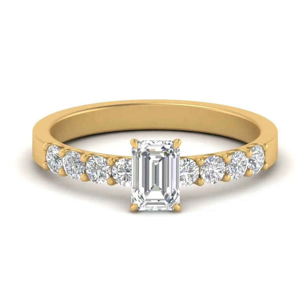 IGI Certified 1/2 - 5 Carat Lab Grown Diamond Solitaire With Accent Engagement Ring 14K Gold