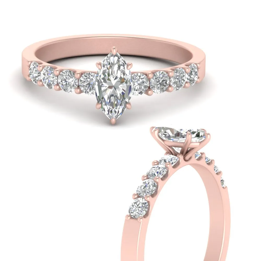 IGI Certified 1/2 - 5 Carat Lab Grown Diamond Solitaire With Accent Engagement Ring 14K Gold
