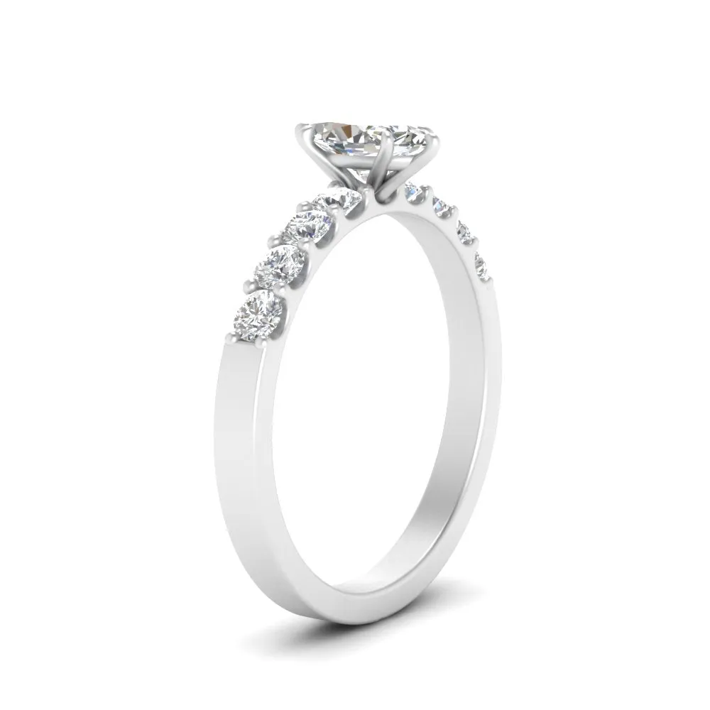 IGI Certified 1/2 - 5 Carat Lab Grown Diamond Solitaire With Accent Engagement Ring 14K Gold
