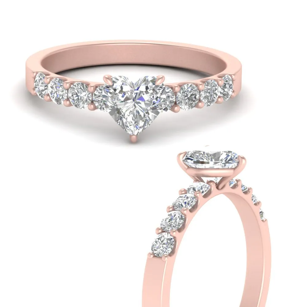 IGI Certified 1/2 - 5 Carat Lab Grown Diamond Solitaire With Accent Engagement Ring 14K Gold