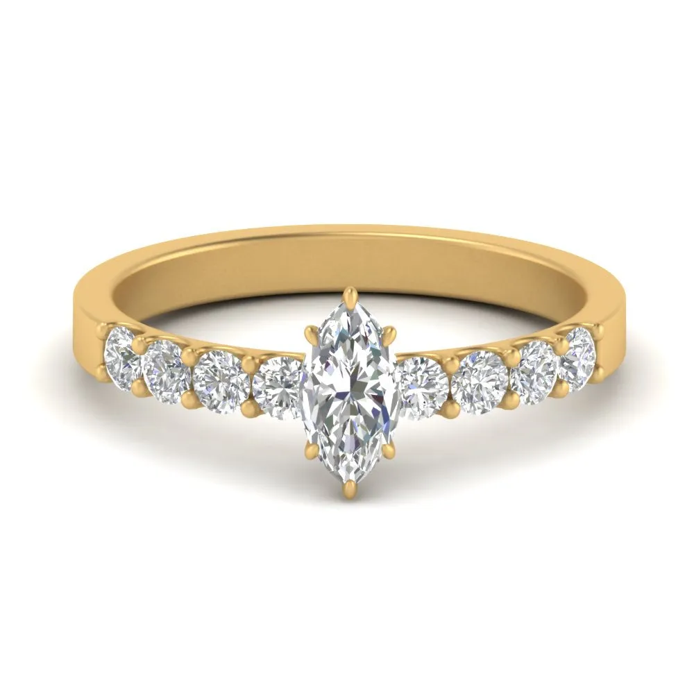 IGI Certified 1/2 - 5 Carat Lab Grown Diamond Solitaire With Accent Engagement Ring 14K Gold