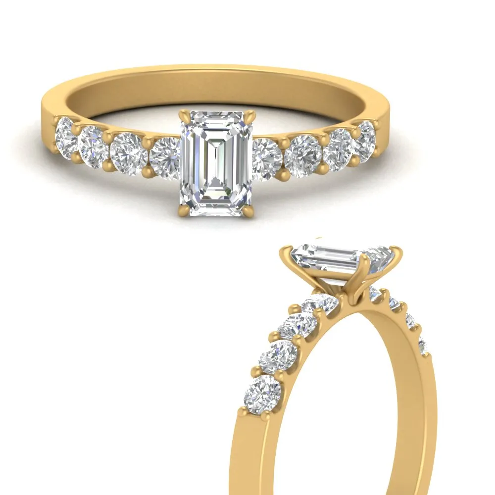 IGI Certified 1/2 - 5 Carat Lab Grown Diamond Solitaire With Accent Engagement Ring 14K Gold