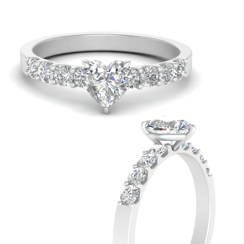 IGI Certified 1/2 - 5 Carat Lab Grown Diamond Solitaire With Accent Engagement Ring 14K Gold