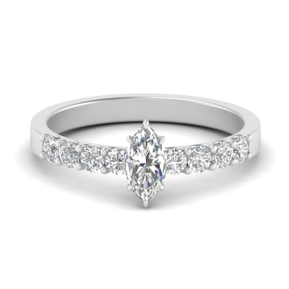 IGI Certified 1/2 - 5 Carat Lab Grown Diamond Solitaire With Accent Engagement Ring 14K Gold
